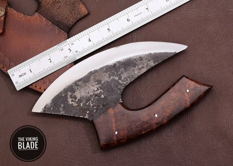 Hand Forged High Carbon Ulu Knife, Chef Kitchen Ulu Knife, Handmade Pizza Cutter, Personalized Gift For Her For Him.