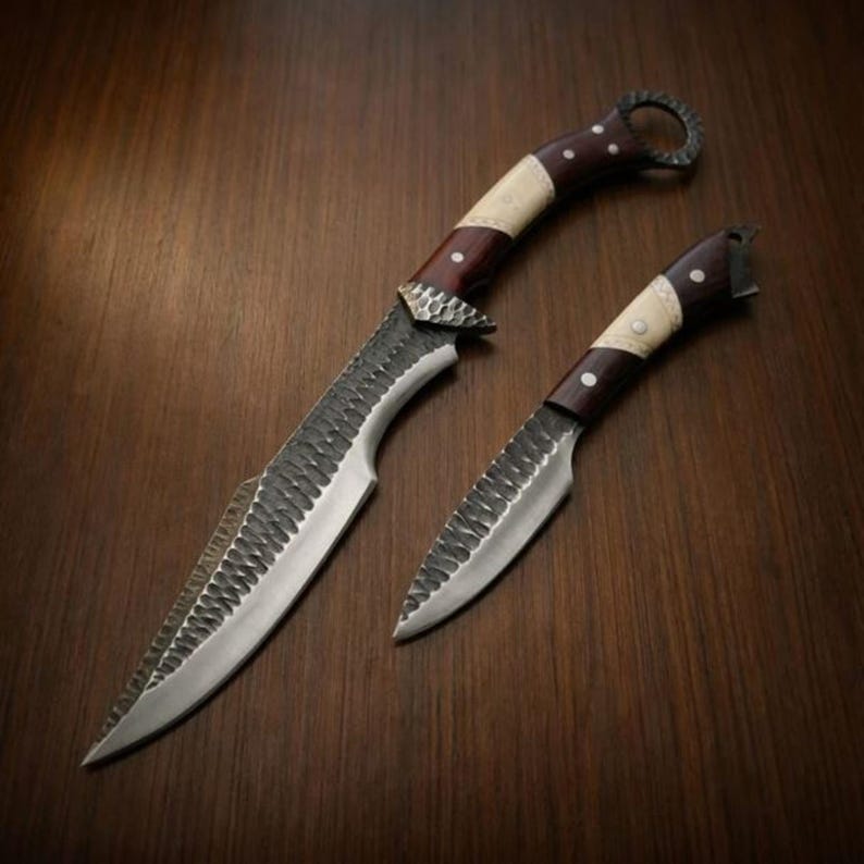 Handmade Black Cobra Hunting Knife Set - Custom Camping Knife