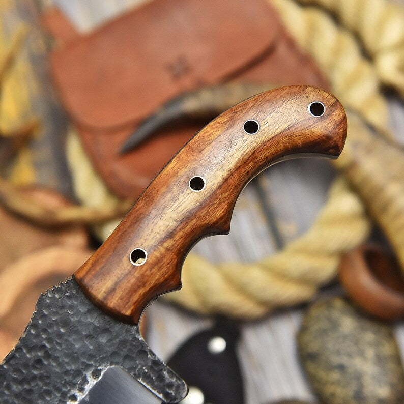 Hand Forged Hunting Tracker Knife Thick Spine - Ultimate Camping Companion