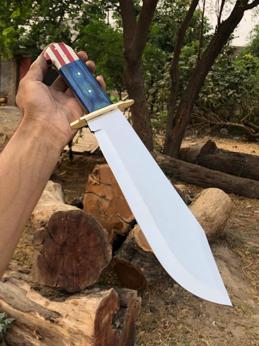 Handmade Hunting Bowie Knife Western Texas Handle With Sheath