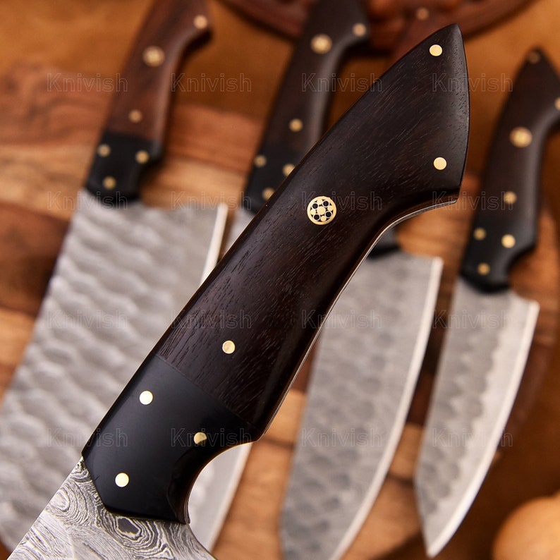 Kitchen Knives Set 5 Pcs Damascus Steel Chef Knives Set