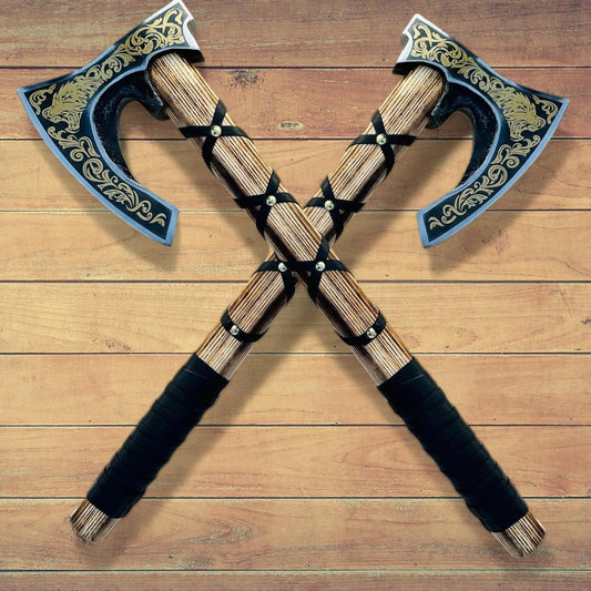 Custom Gift Forged Carbon Steel Viking Axe with Rose Wood Shaft, Viking Bearded Camping Axe