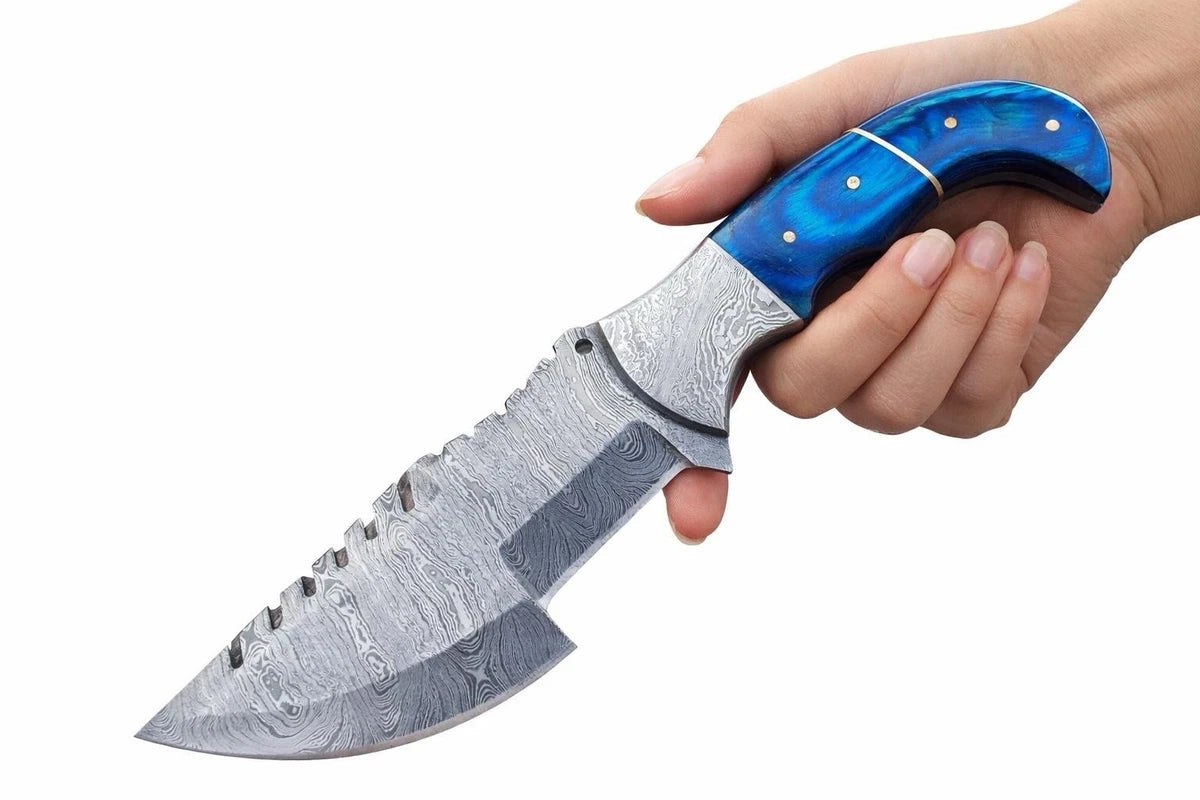 Handmade Forged Damascus Steel Fixed Blade Hunting Tom Brown Tracker Knife