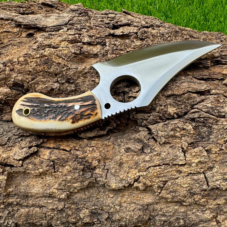 Custom Handmade Skinner Hunting Knife With Leather Sheath