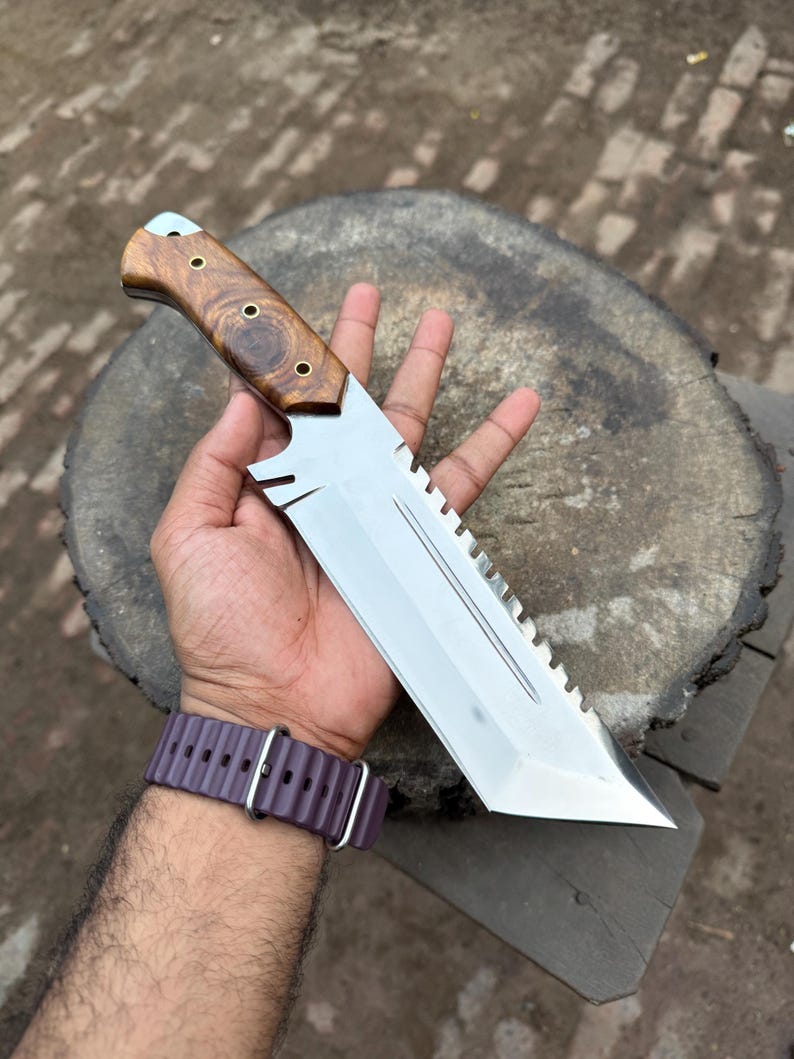 Heavy Duty Tactical Knife | Fixed Blade Hunting Knife with Sheath – Handmade Bushcraft Tool