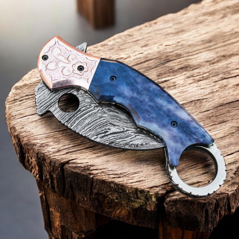 Custom Handmade Damascus Steel Folding Pocket Knife With Leather Sheath