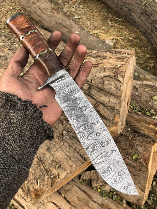 Custom Handmade Damascus Steel Hunting Knife