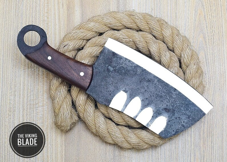 Custom Handmade High Carbon Steel Full Tang Cleaver, Chopper, Butcher Knife, Meat Chopper Comes With Genuine Leather Sheath