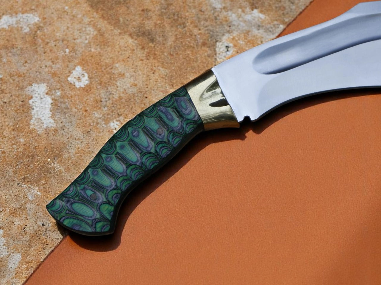 Custom Handmade Hunting Kukri Knife With Leather Sheath