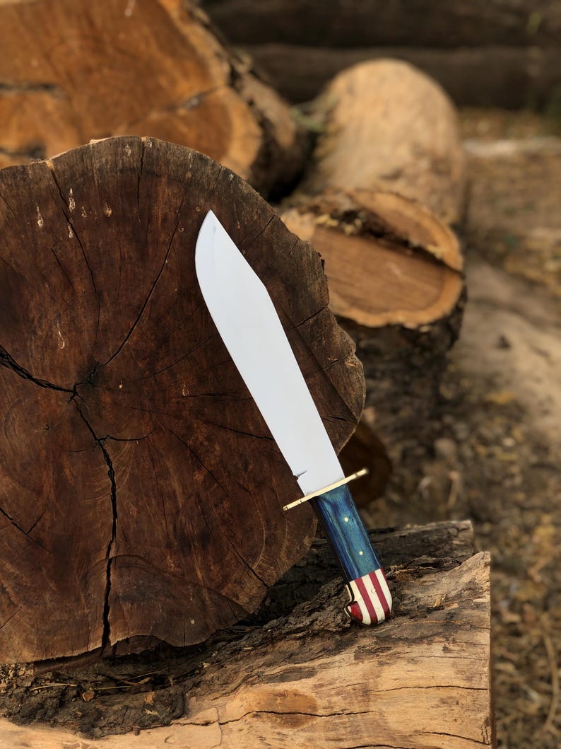 Handmade Hunting Bowie Knife Western Texas Handle With Sheath