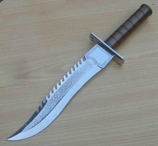 handmade stainless steel etched blade knife survival bowie with sheath,outdoor knife,camping knife,gift for him, christmas gfit