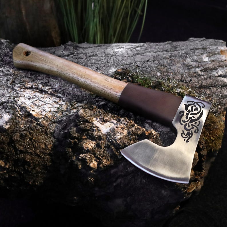 Viking Axe with Sheath, Camping Hatchet for Chopping