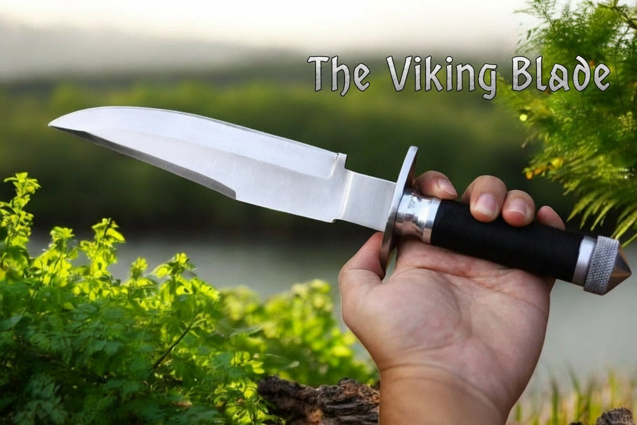 Fully Hand Forged Bowie Hunting Knife With Leather Sheath