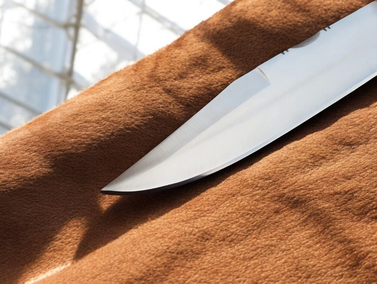 Custom Handmade Hunting Bowie Knife With Leather Sheath