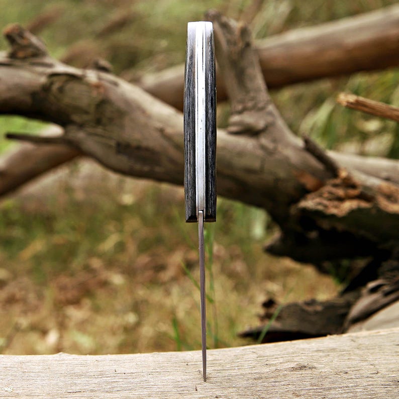 Handmade J2 Steel Folding Knife With Beautiful Leather Sheath