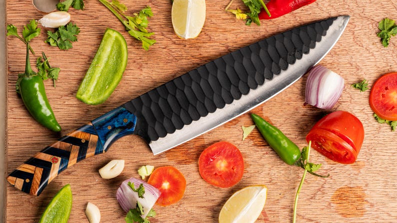 Custom Handmade Kitchen Knives Chef Set With Leather Roll Kit