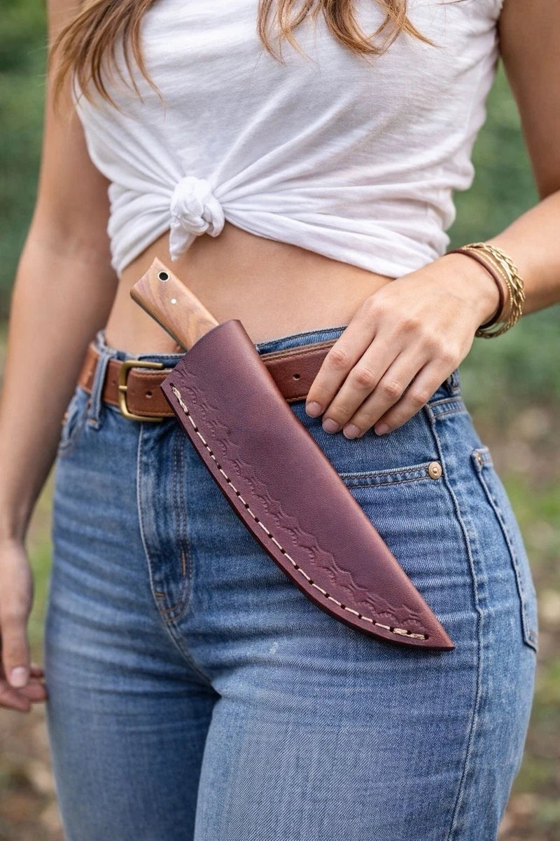 Handmade Forged Steel Hunting Tactical Fix Blade Knife with Sheath