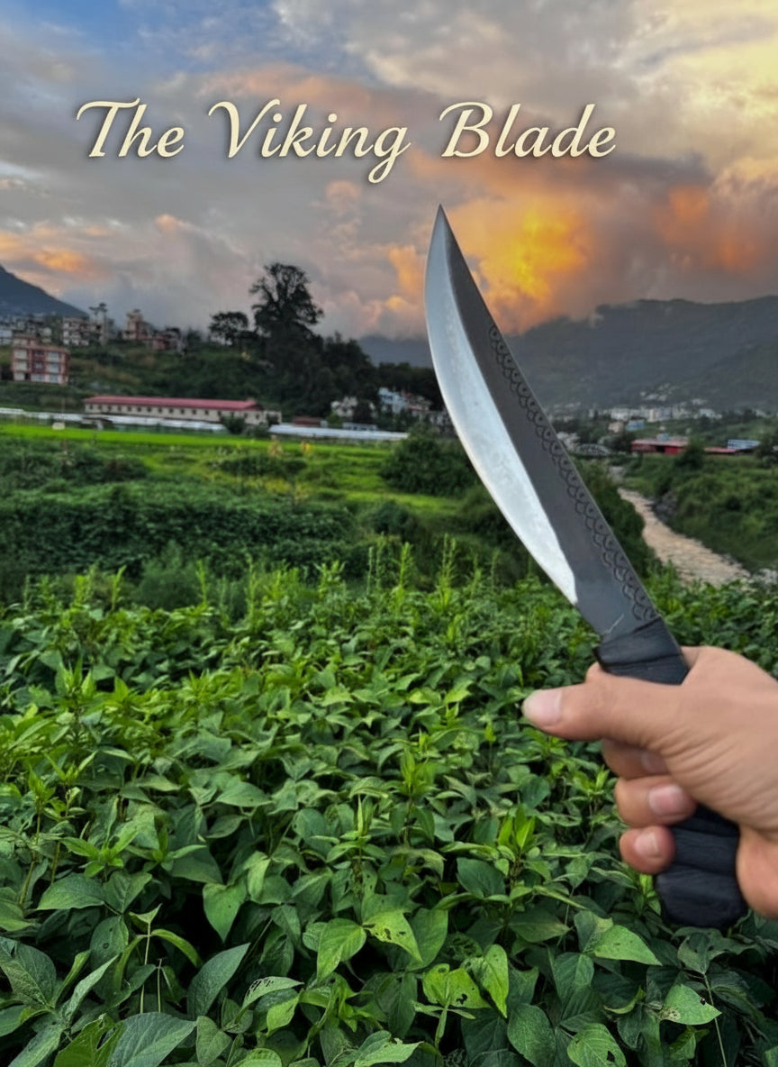 Carbon steel Handmade leather wrap 12 inch blade black knife