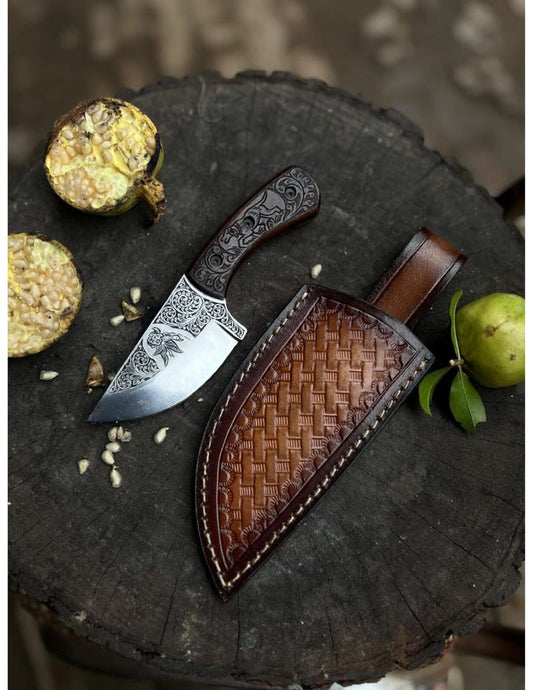 Custom Handmade Hunting Skinner Knife With Leather Sheath