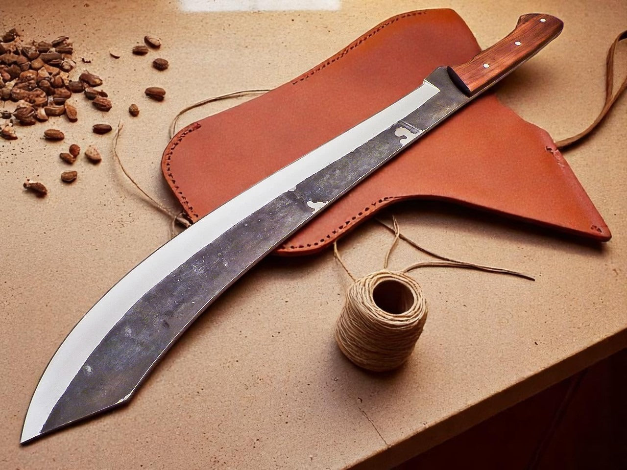Custom Handmade Viking Machete Survival Knife With Sheath