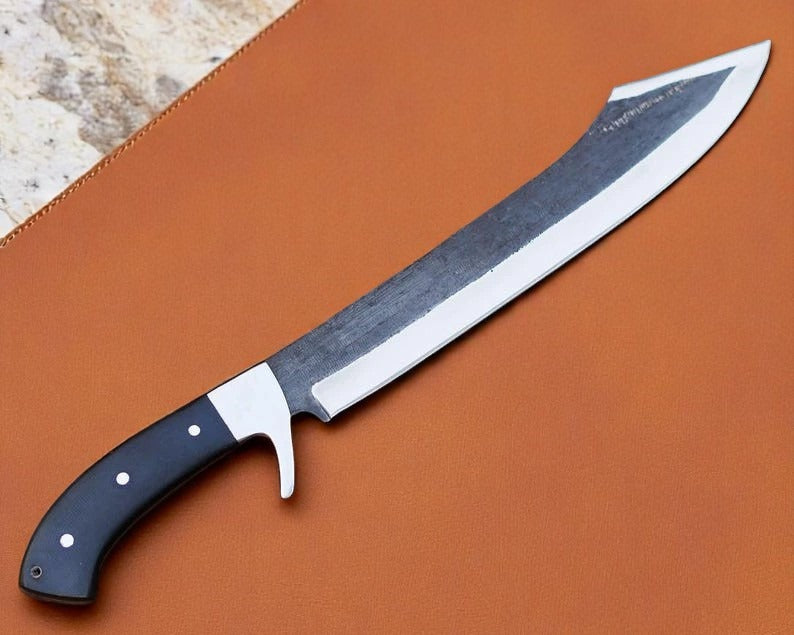 Custom Handmade Hunting Knife With Leather Sheath