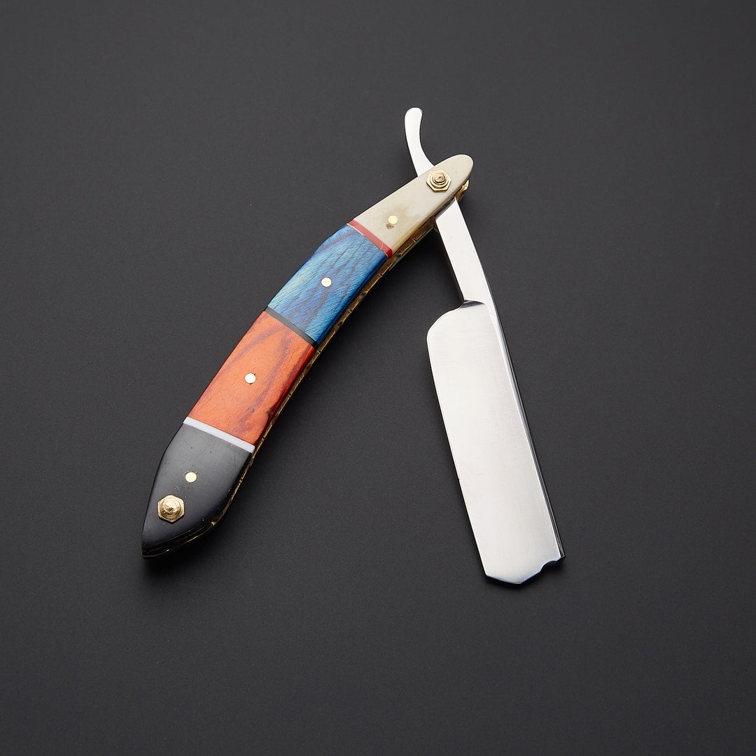 Custom Handmade J2 Steel Straight Razor With Leather Sheath