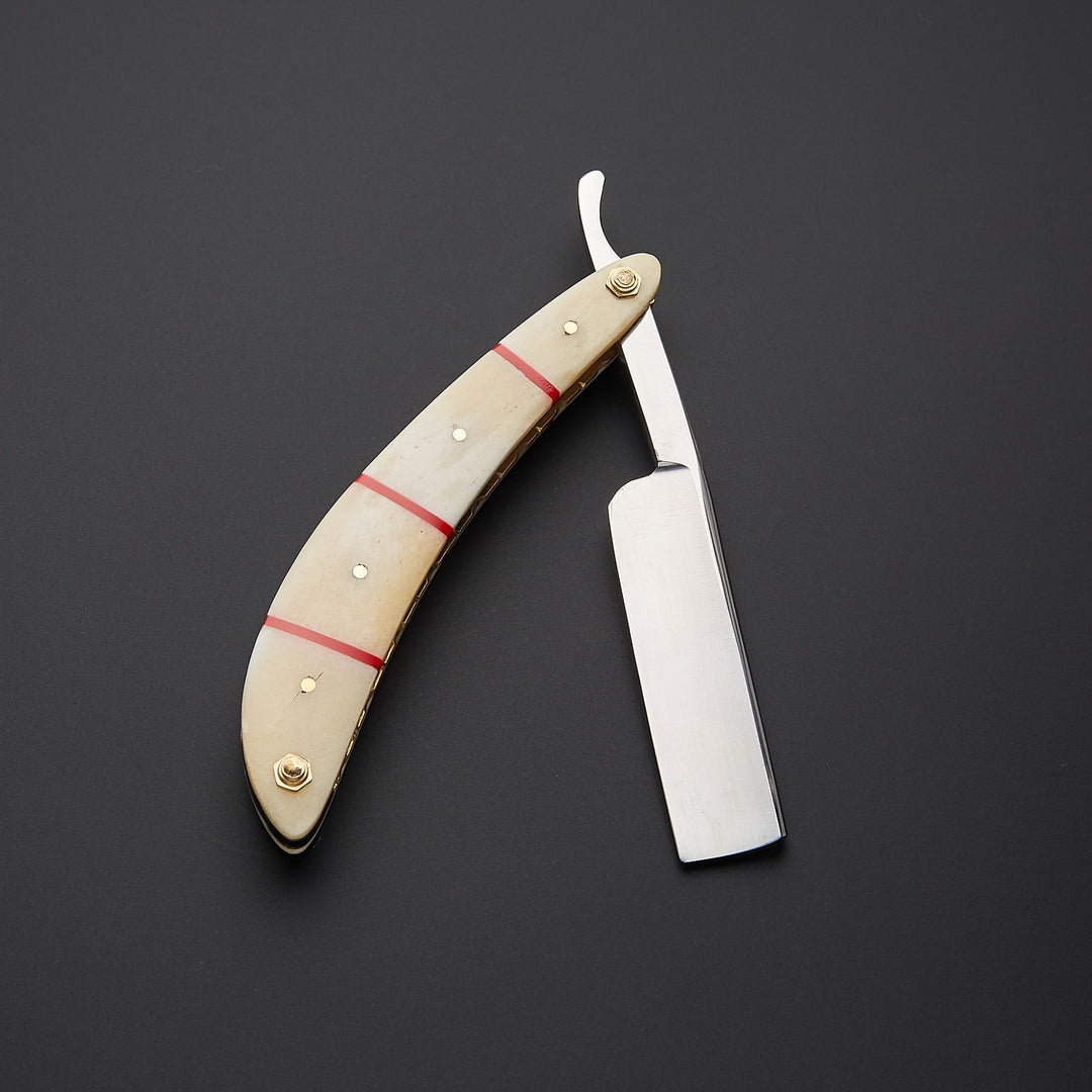 Custom Handmade J2 Steel Straight Razor With Leather Sheath