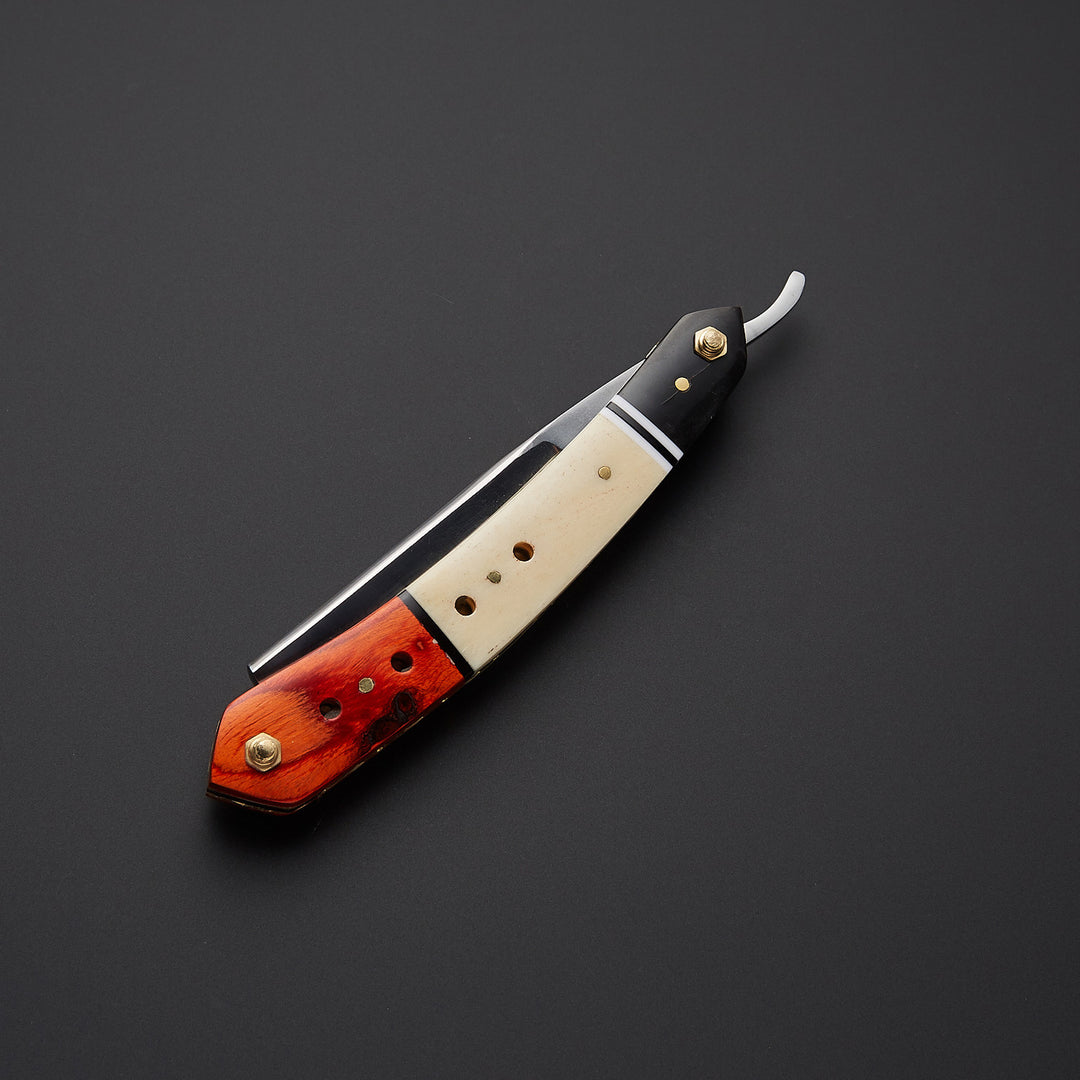 Custom Handmade J2 Steel Straight Razor With Leather Sheath