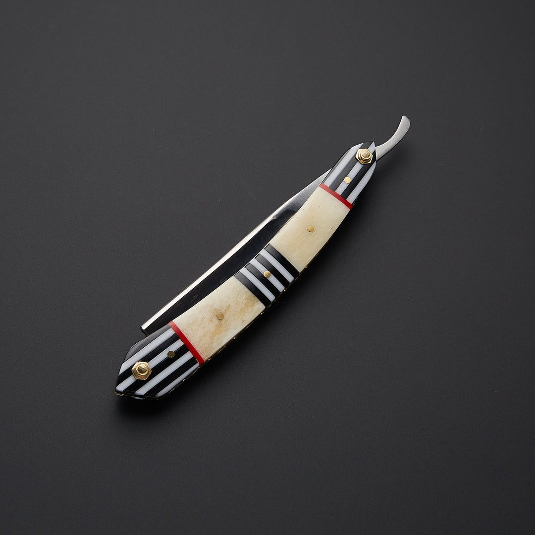 Custom Handmade J2 Steel Straight Razor With Leather Sheath