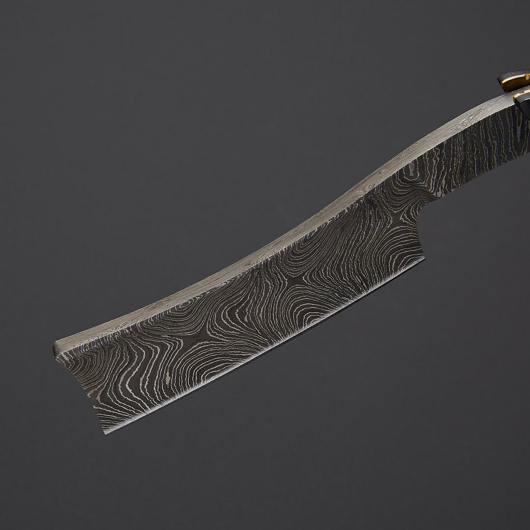 Custom Handmade Damascus Steel Straight Razor With Leather Sheath
