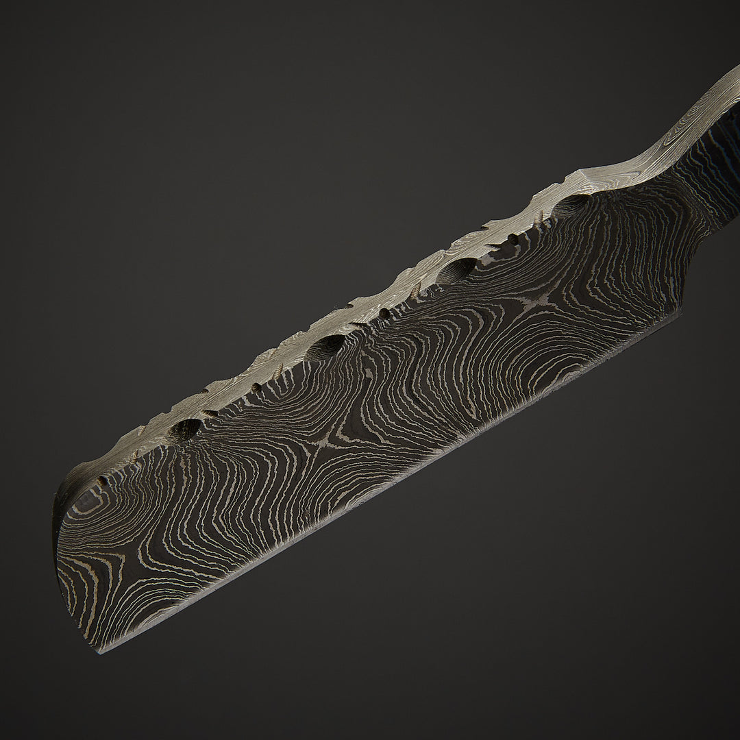 Custom Handmade Damascus Steel Straight Razor With Leather Sheath