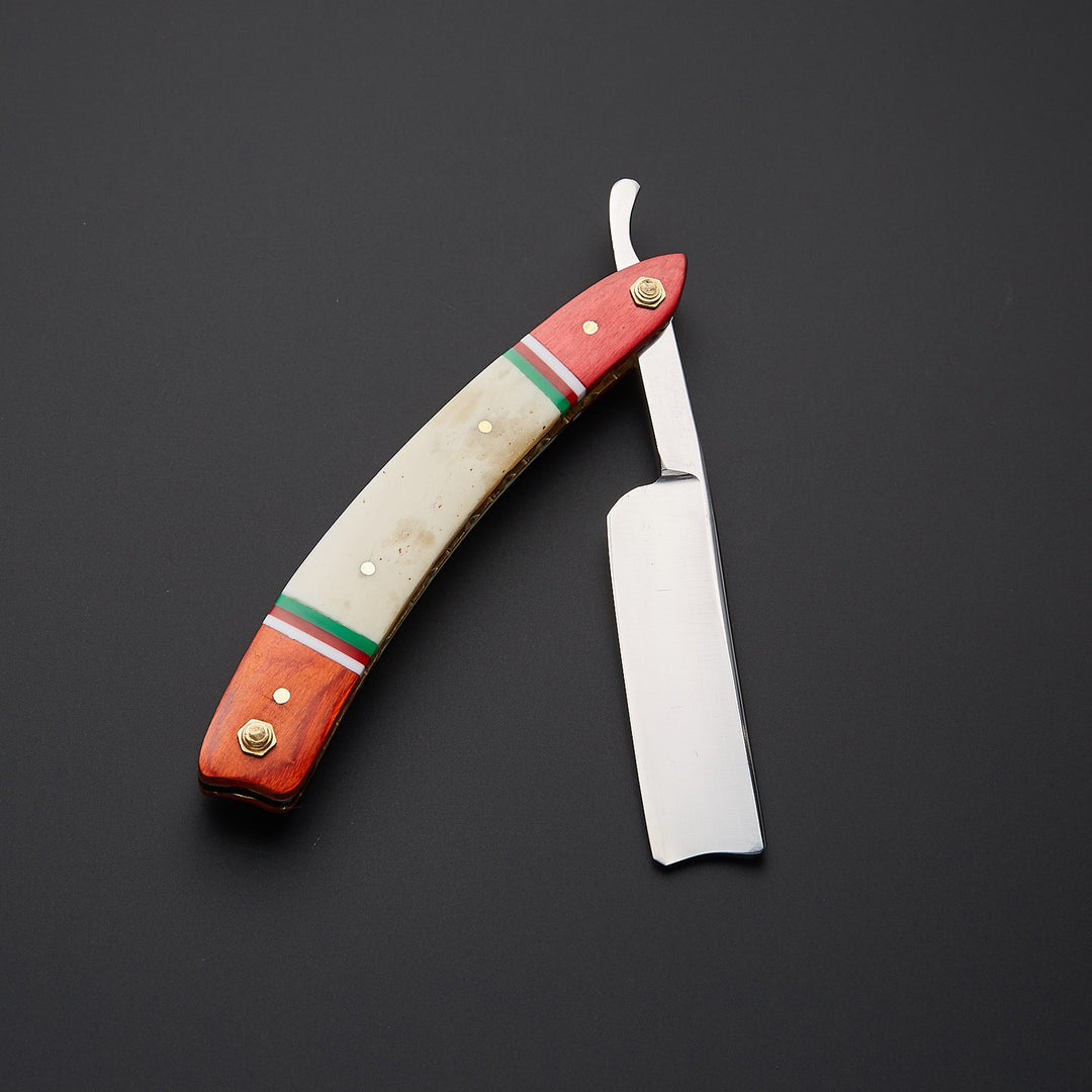 Custom Handmade J2 Steel Straight Razor With Leather Sheath