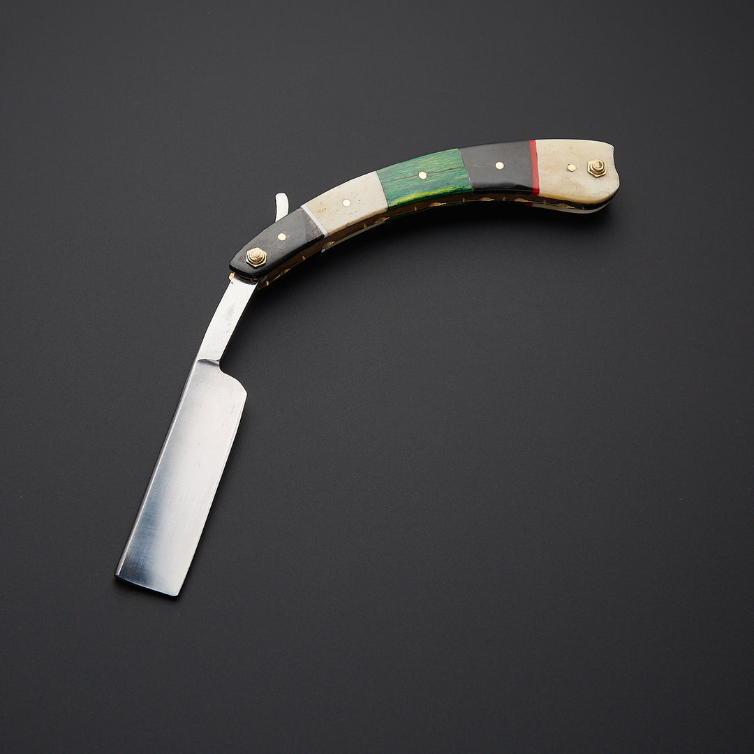 Custom Handmade J2 Steel Straight Razor With Leather Sheath