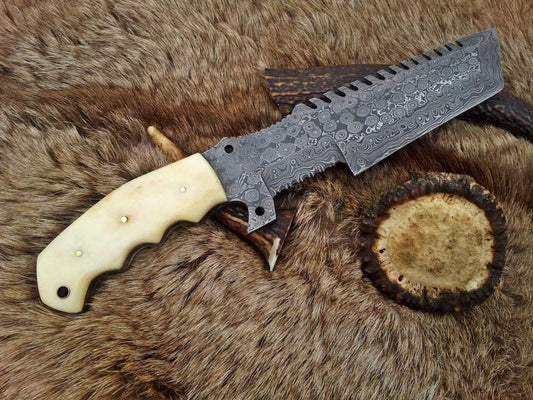 Custom Handmade Damascus Steel Tacker Knife