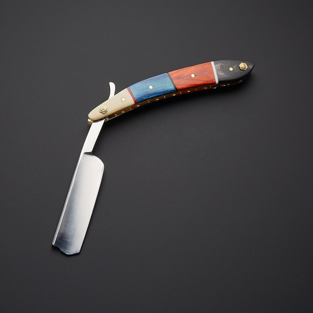 Custom Handmade J2 Steel Straight Razor With Leather Sheath