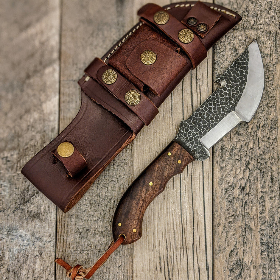 Custom Handmade Tracker Knife Micarta Handle With Leather Sheath