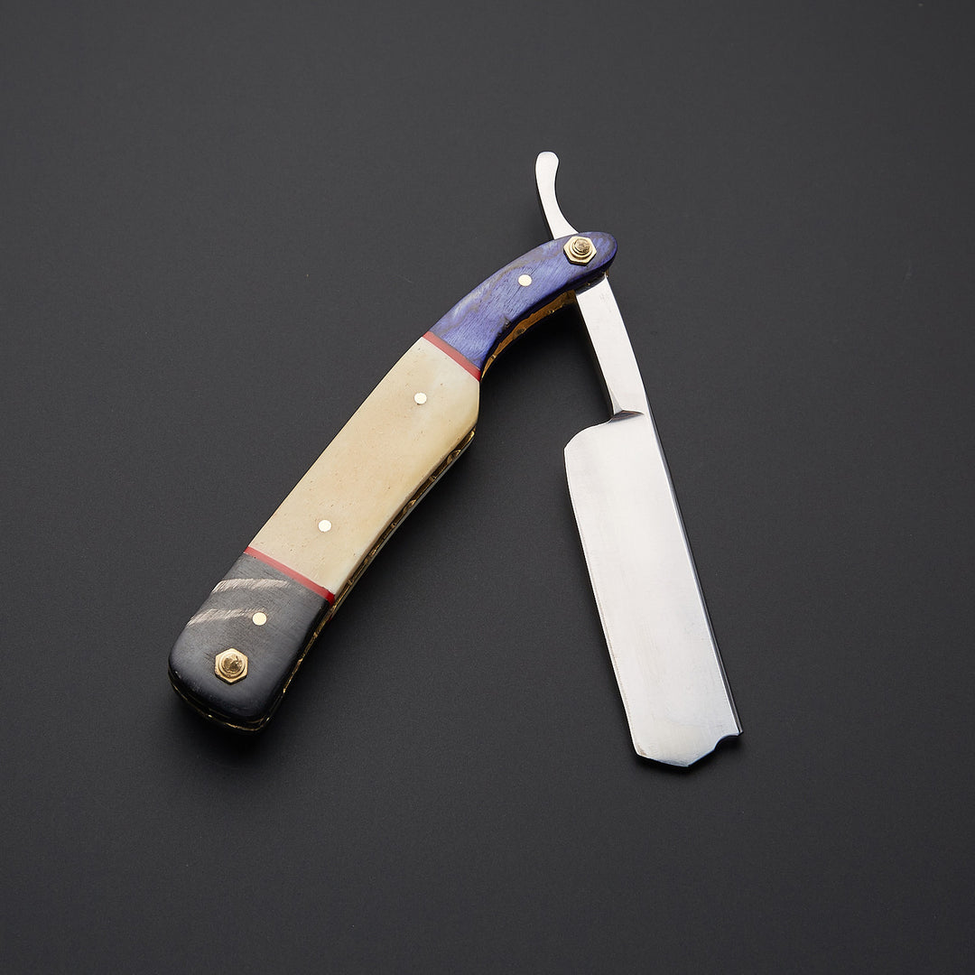 Custom Handmade J2 Steel Straight Razor With Leather Sheath