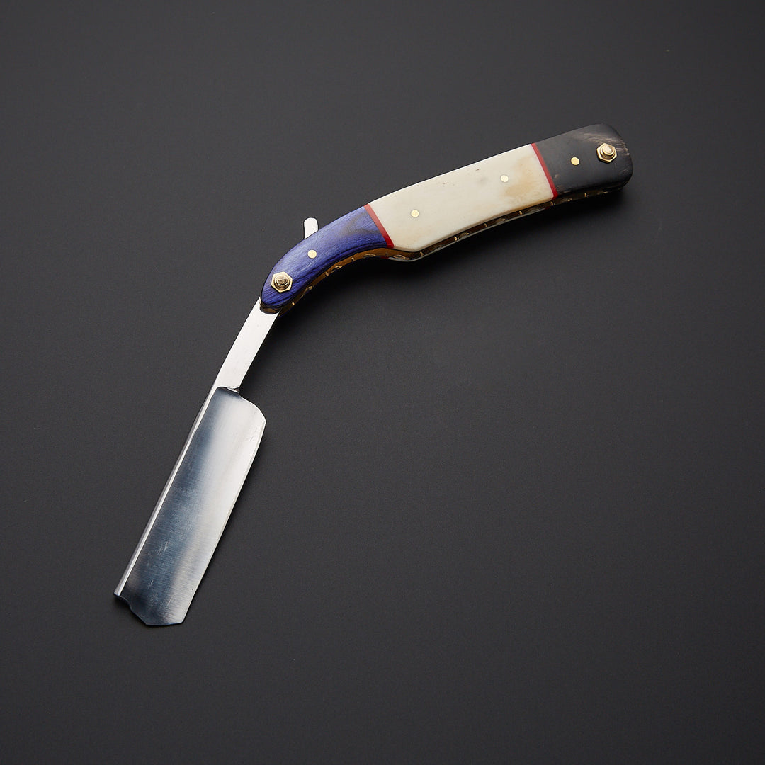Custom Handmade J2 Steel Straight Razor With Leather Sheath