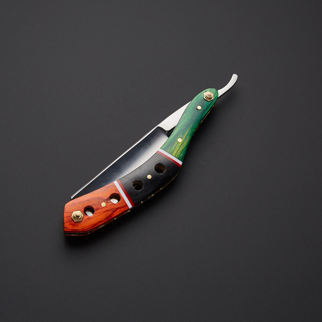 Custom Handmade J2 Steel Straight Razor With Leather Sheath