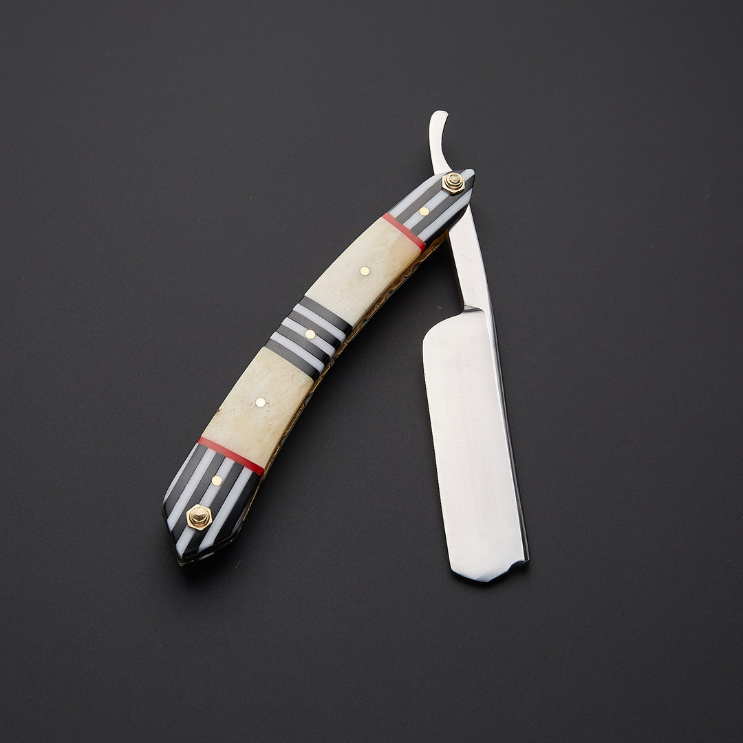 Custom Handmade J2 Steel Straight Razor With Leather Sheath