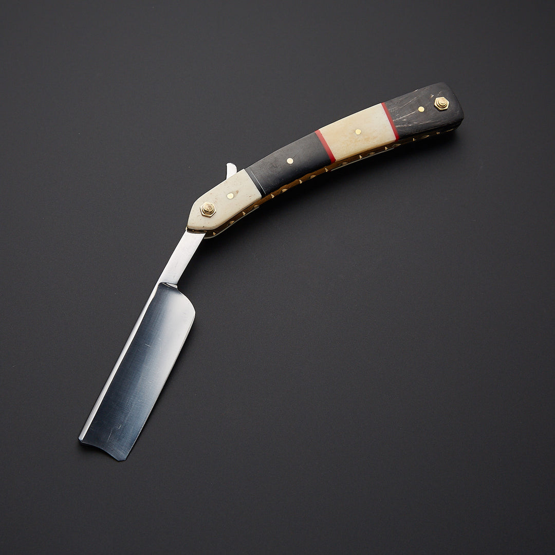 Custom Handmade J2 Steel Straight Razor With Leather Sheath