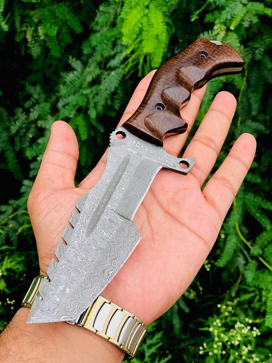 Custom Handmade Damascus Steel Tracker Knife