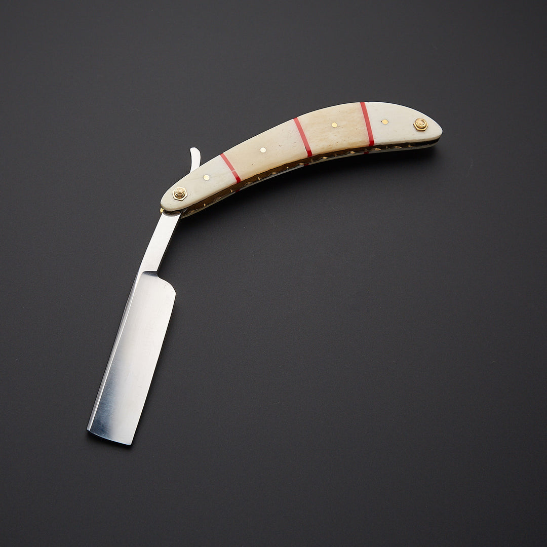Custom Handmade J2 Steel Straight Razor With Leather Sheath