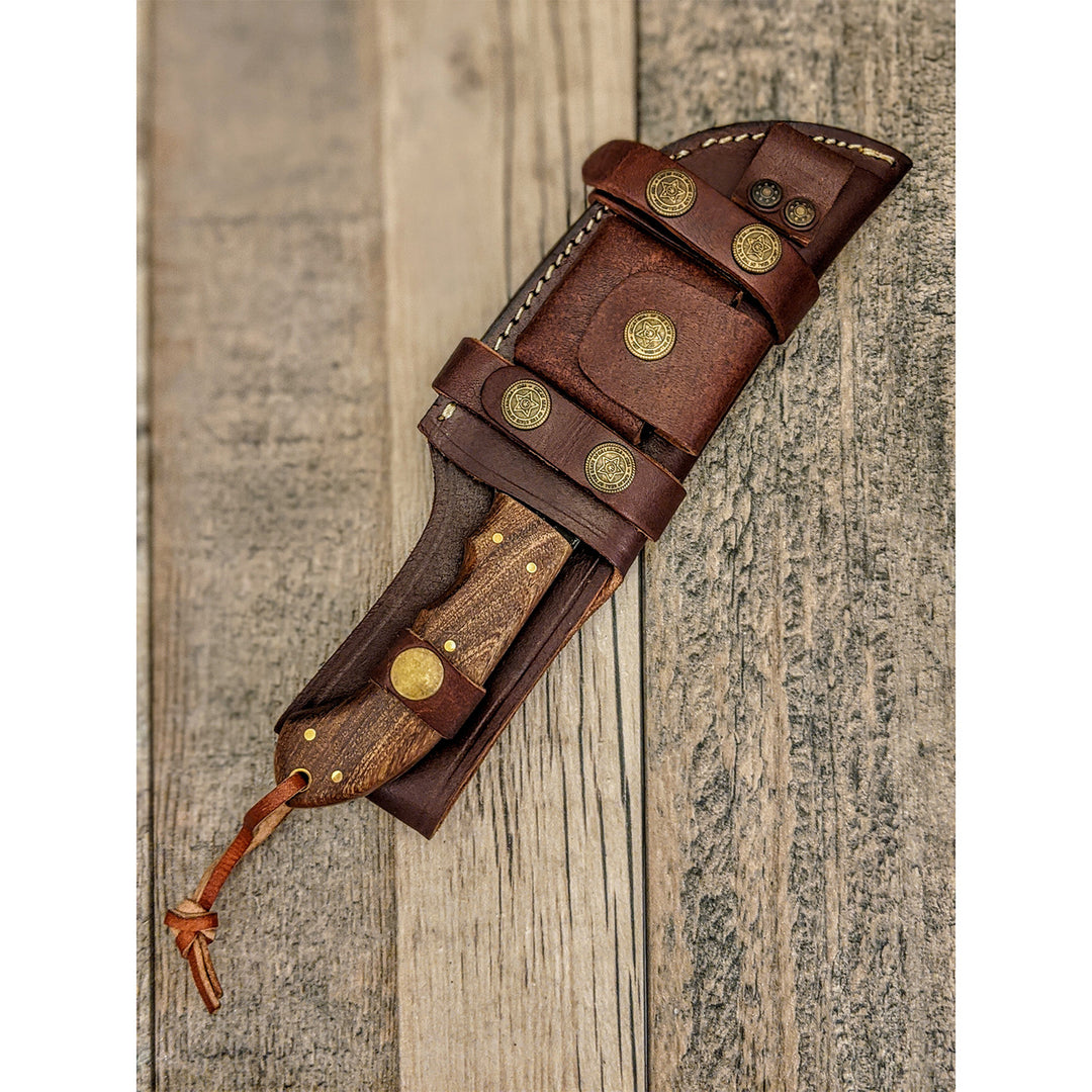 Custom Handmade Tracker Knife Micarta Handle With Leather Sheath