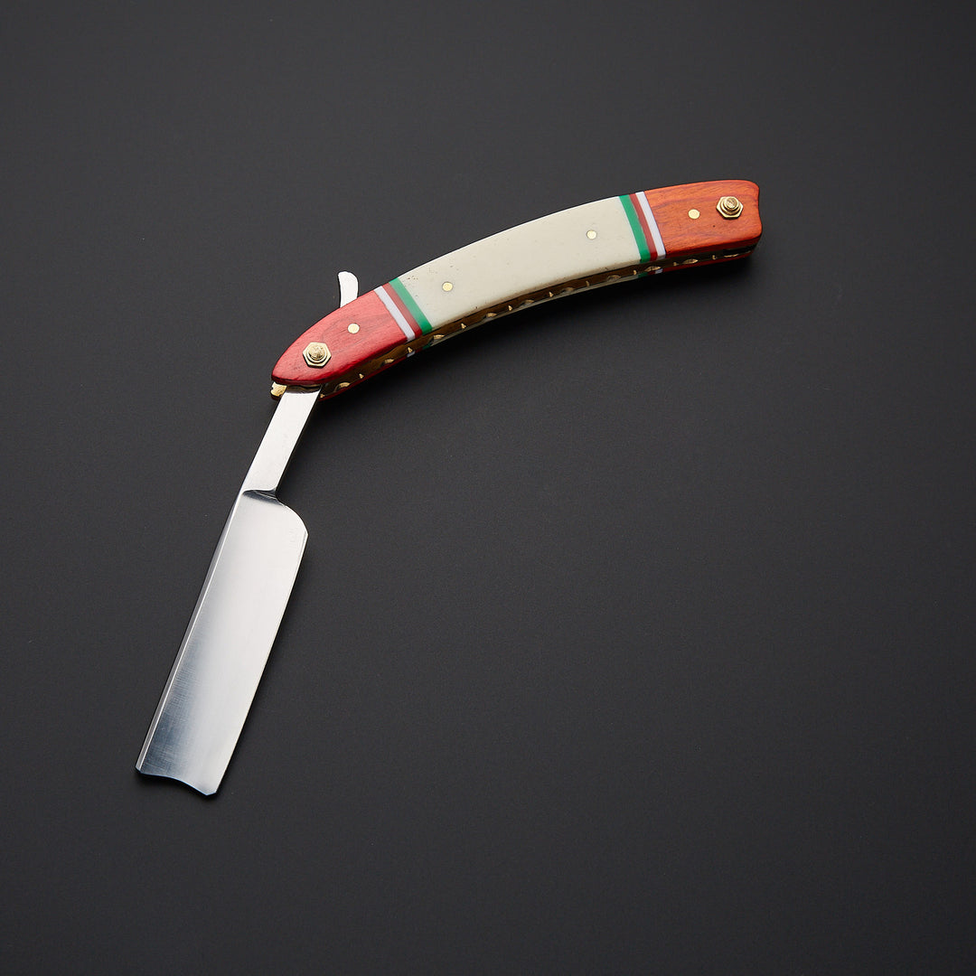Custom Handmade J2 Steel Straight Razor With Leather Sheath