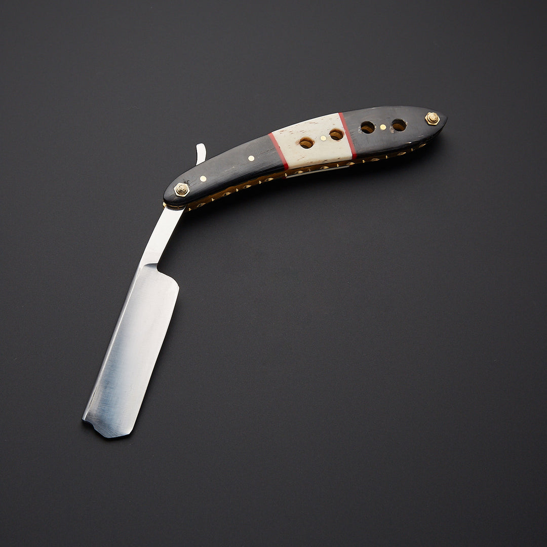 Custom Handmade J2 Steel Straight Razor With Leather Sheath