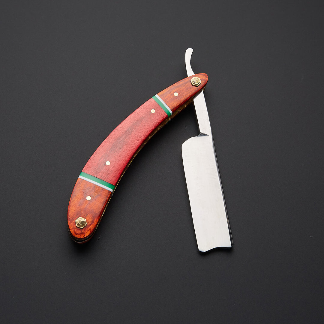 Custom Handmade J2 Steel Straight Razor With Leather Sheath
