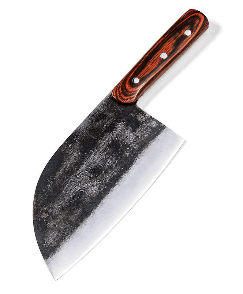 Handmade Serbian Kitchen Cleaver Chopper Professional kitchen chef Knife Bone Choping Wood handle