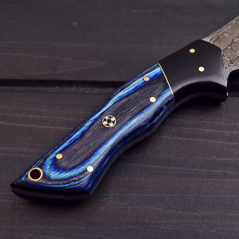 Custom handmade Damascus Cleaver Steel with free leather cover