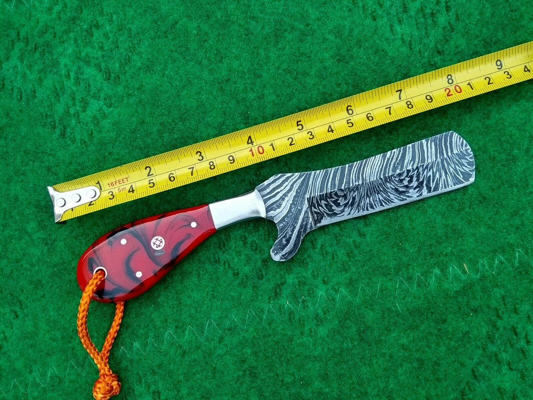 COWBOY KNIFE CUSTOM HANDMADE EDC DAMASCUS HUNTING OUTDOOR PANCAKE SHEATH FREE